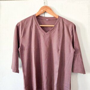 Mid-length sleeve Cotton Casual T-shirt (Multi-colour)